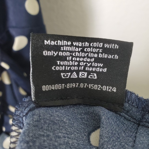 Summersalt The Wrap Navy Blue & Cream Polka Dot Short Sleeve Midi Dress Size 8 - Picture 6 of 11